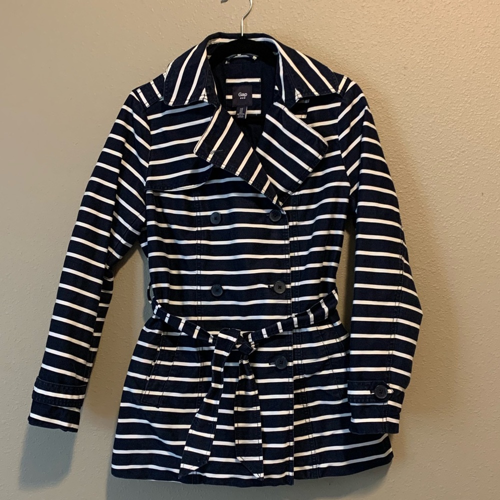 Navy and White Striped Jacket